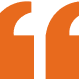 Orange quotation marks on a black background.